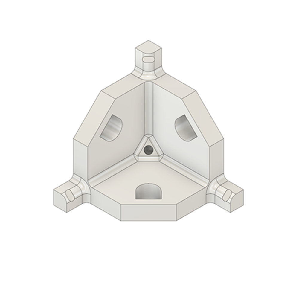 MODULAR SOLUTIONS CONNECTOR 3-WAY BODY CONNECTION ANGLE W/ HARDWARE